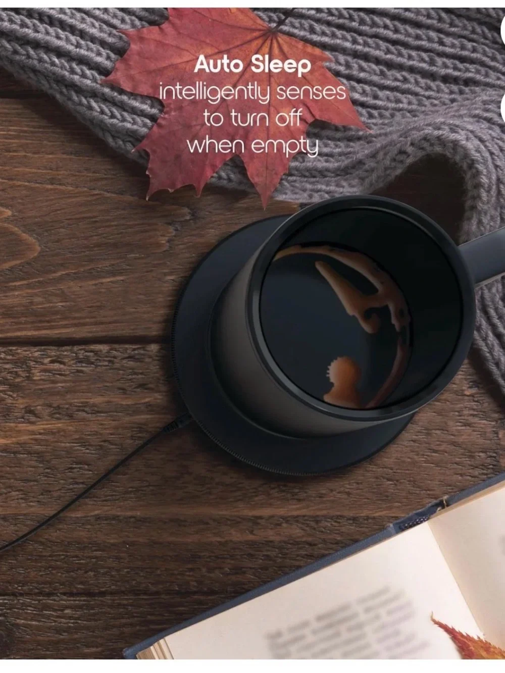 ionmug Self-Heating & Charging Coaster Mug - Black